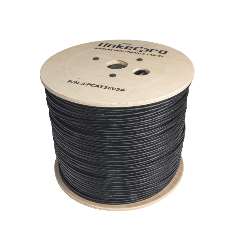 Bobina de Cable Siames Cat5e CCA + 2 Cables Gruesos (16 AWG para Alimentar Camaras Mas Lejos / 305 Metros (1000 Pies / Instalaci