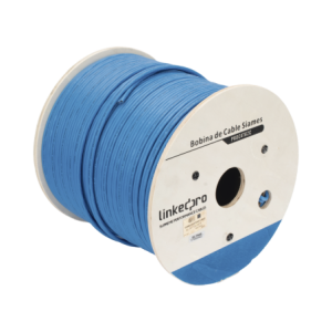 Bobina de Cable Siames Cat6 UTP 100% Cobre + 2 Cables Gruesos (18 AWG para Alimentar Camaras Mas Lejos / 152 Metros (500 Pies / 