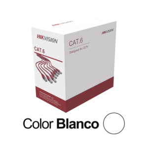 Bobina de Cable UTP 305 Metros (1000 Pies / Cat 6 (24 AWG /  Blanco / PVC (CM / Uso en Interior / CCA (Cobre con Aluminio / Apli