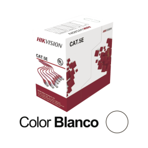 Bobina de Cable UTP 305 Metros (1000 Pies / Cat5E (24 AWG /  Blanco / PVC (CM / Uso en Interior / 100% Cobre / Aplicaciones de C