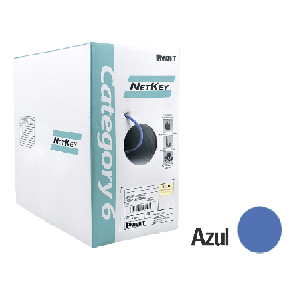 Bobina de Cable UTP 305 Metros (1000 Pies de Cobre, NetKey, Azul, Cat6 (24 AWG, 1000Mbps, Riser (CMR, de 4 Pares