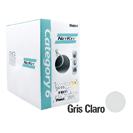Bobina de Cable UTP 305 Metros (1000 Pies de Cobre, NetKey, Gris Claro, Cat5e (24 AWG, PVC (CM, de 4 Pares