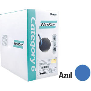 Bobina de Cable UTP 305 Metros (1000 Pies de Cobre, NetKey, Reelex, Azul, Cat6 (24 AWG, 1000Mbps, PVC (CM, de 4 Pares
