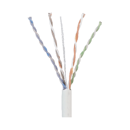 Bobina de Cable UTP 305 Metros (1000 Pies de Cobre, TX5e, PanNet, Blanco, Cat5e, 24 AWG, CMP (Plenum, de 4 Pares