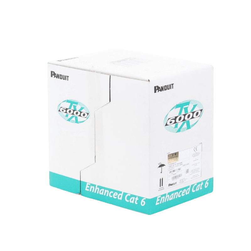 Bobina de Cable UTP 305 Metros (1000 Pies de Cobre, TX6000? PanNet, Reelex, Blanco, Cat6 Mejorado (23 AWG, PVC (CM, de 4 Pares