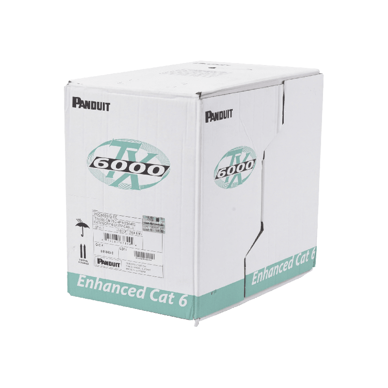 Bobina de Cable UTP 305 Metros (1000 Pies de Cobre, TX6000? PanNet, Reelex, Gris Internacional, Cat6 Mejorado (23 AWG, PVC (CM, 