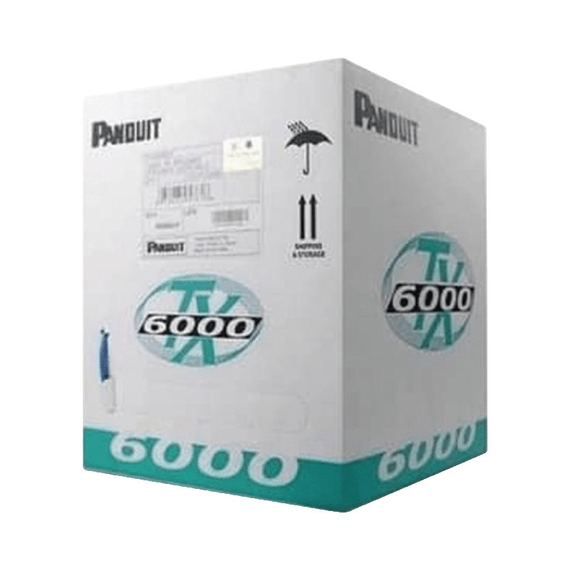 Bobina de Cable UTP 305 Metros (1000 Pies de Cobre, TX6000 PanNet, Reelex, Blanco, Cat6 Mejorado (23 AWG, PVC (CMR, Riser, de 4 
