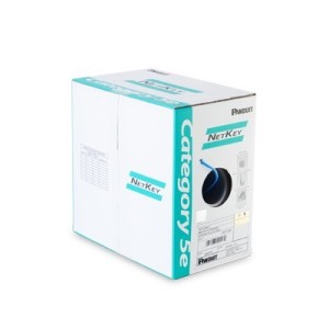 Bobina de Cable UTP de 305 Metros (1000 Pies de Cobre, NetKey, Azul, Cat5e (24 AWG, Riser (CMR, de 4 Pares