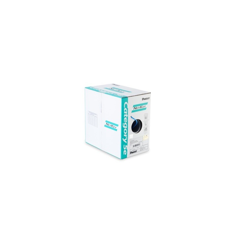 Bobina de Cable UTP de 305 Metros (1000 Pies de Cobre, NetKey, Azul, Cat5e (24 AWG, Riser (CMR, de 4 Pares