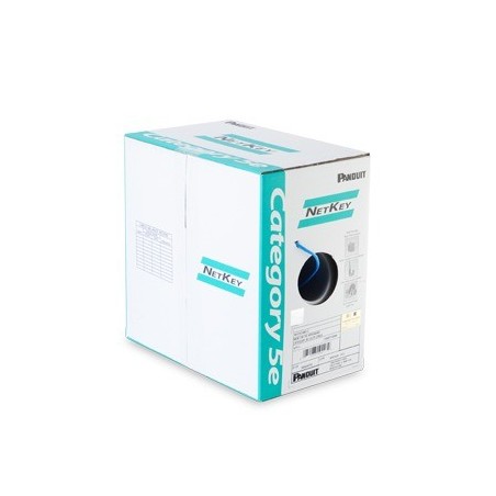 Bobina de Cable UTP de 305 Metros (1000 Pies de Cobre, NetKey, Azul, Cat5e (24 AWG, Riser (CMR, de 4 Pares