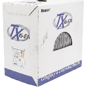 Bobina de Cable UTP de 4 Pares, Cat6 de Rango Extendido, 22 AWG, CMR (Riser,  Gris, 305 m