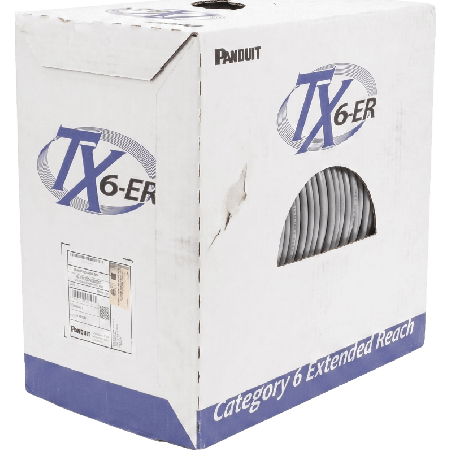 Bobina de Cable UTP de 4 Pares, Cat6 de Rango Extendido, 22 AWG, CMR (Riser,  Gris, 305 m