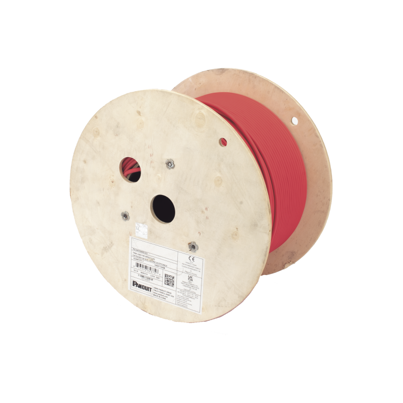 Bobina de Cable UTP de 4 Pares, Vari-MaTriX, Cat6A, 23 AWG, LSZH (Libre de Gases Toxicos,  Rojo, 305 Metros (1000 Pies